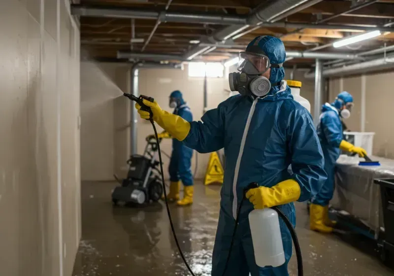 Basement Sanitization and Antimicrobial Treatment process in Sharpes, FL