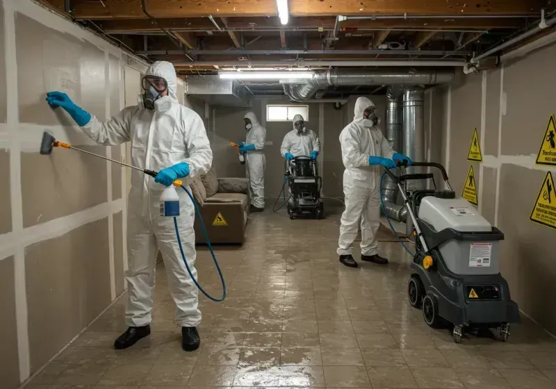 Basement Moisture Removal and Structural Drying process in Sharpes, FL